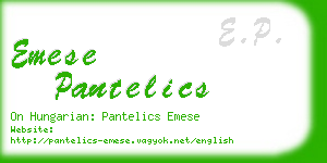 emese pantelics business card